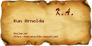 Kun Arnolda névjegykártya